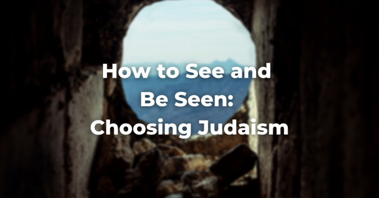 How to See and Be Seen: Choosing Judaism