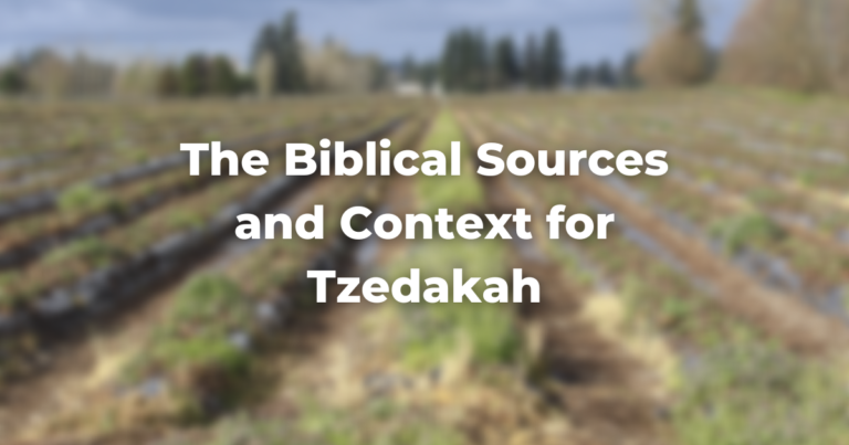 The Biblical Sources and Context for Tzedakah