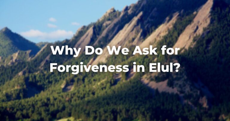 Why Do We Ask for Forgiveness in Elul?