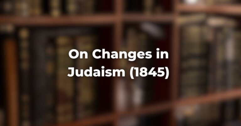 On Changes in Judaism Frankel